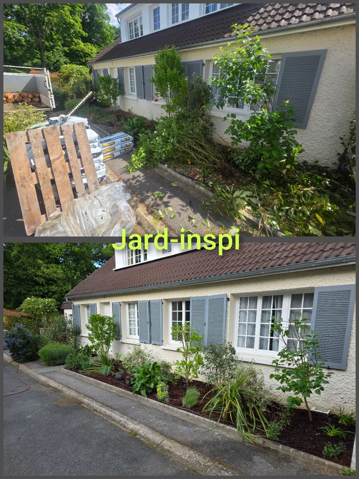 Photo de chantier Jard-inspi dans les Yvelines : élagage, taille, entretien, remise en état